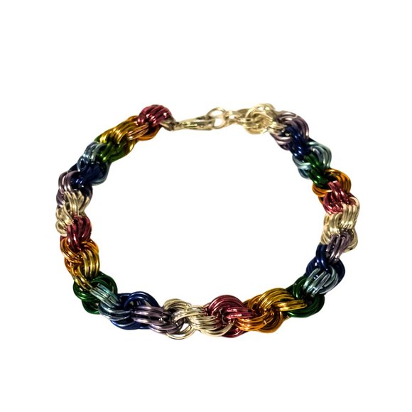Rainbow Pride Byzantine Bracelet - Picture 3 of 4
